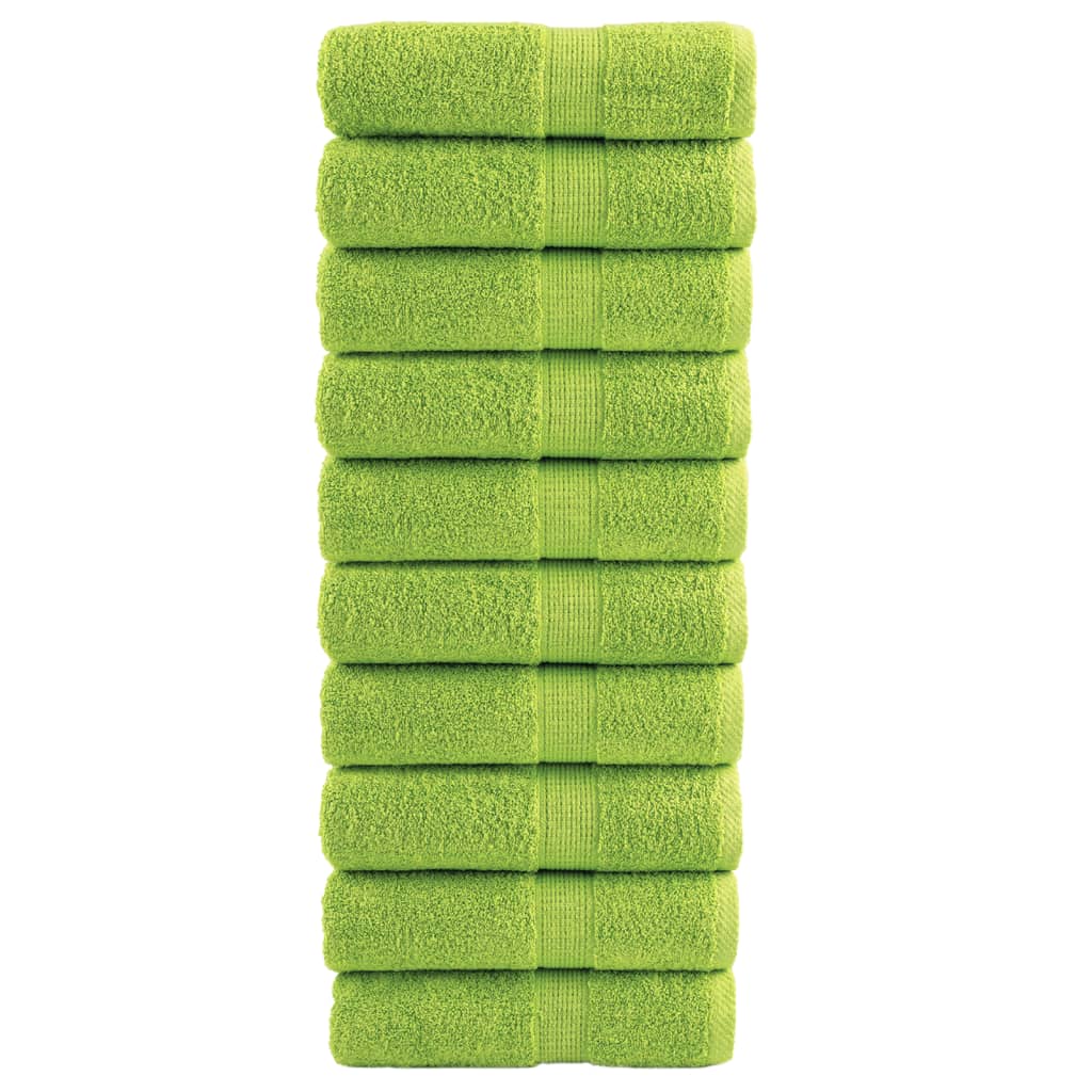Premium Waschhandtücher Solund 10 Stück Apfelgrün 30x30 Cm 600 G/m²