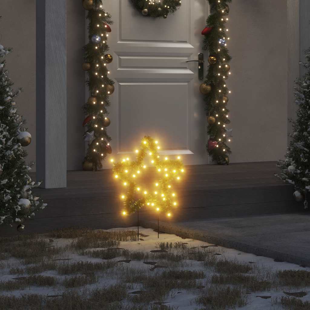 Weihnachtssterne Mit Erdspießen 3 Stk. 50 Leds 29 Cm