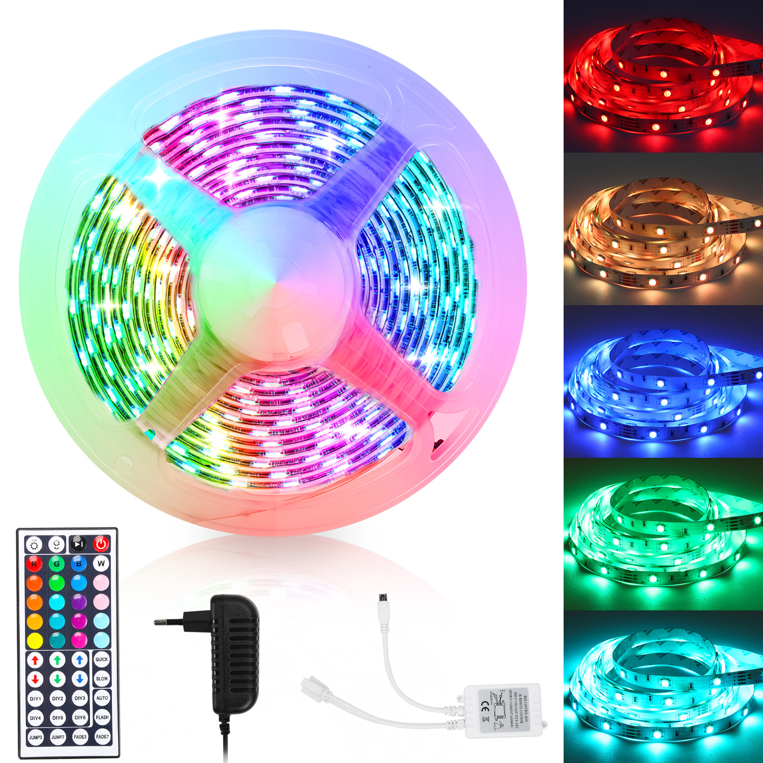 Jiubiaz 1m Led Streifen Leiste Set Led Strip Lichtband Rgb Lichterkette 30leds 5050smd Mit 44 Tasten Fernbedienung