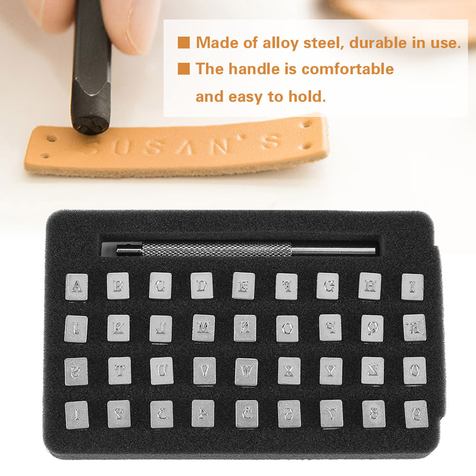 36 Stahlstempel Für Buchstaben Und Zahlen, Lederstanzwerkzeug, Ideal Für Diy Und Lederdruck (3 Mm).