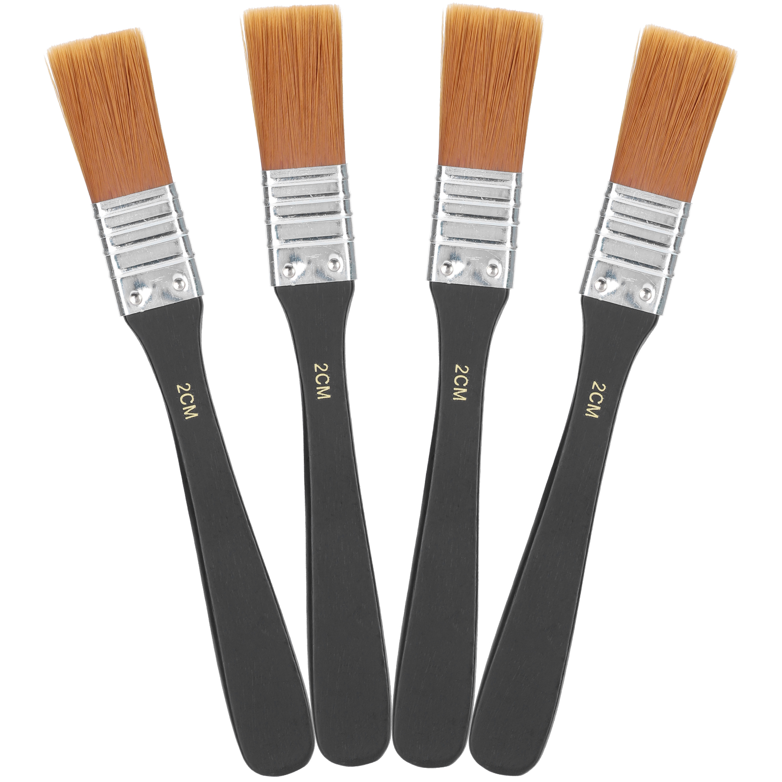 Set Mit 4 Nylonpinseln À 2 Cm (0,8 Zoll), Professionelle Werkzeuge Für Künstler, Für Gouache-, Acryl- Und Ölmalerei.