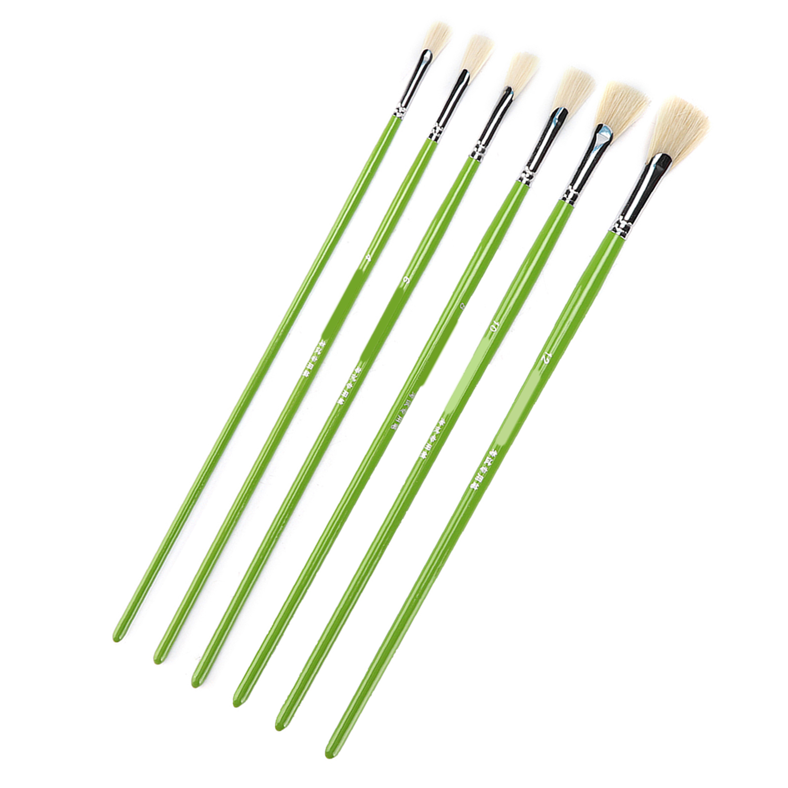 Set Mit 6 Polierten Lindenholzpinseln, Leicht Zu Reinigen Und Handlich. Ideal Zum Zeichnen Und Malen.