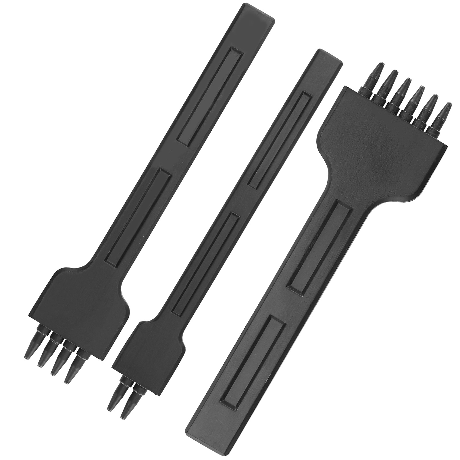Set Aus 3 Meißeln Mit 4 Mm Zahnabstand, Aus Schwarzem Legiertem Stahl, 2/4/6 Zähne, Zum Stanzen Runder Löcher In Leder (diy).