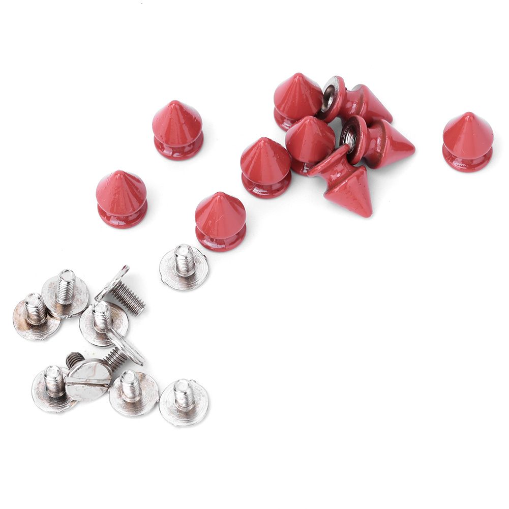 50 Trendige 812 Mm Kugelförmige Metallnieten, -spitzen Und -kegelnägel Für Diy-lederaccessoires (rot)