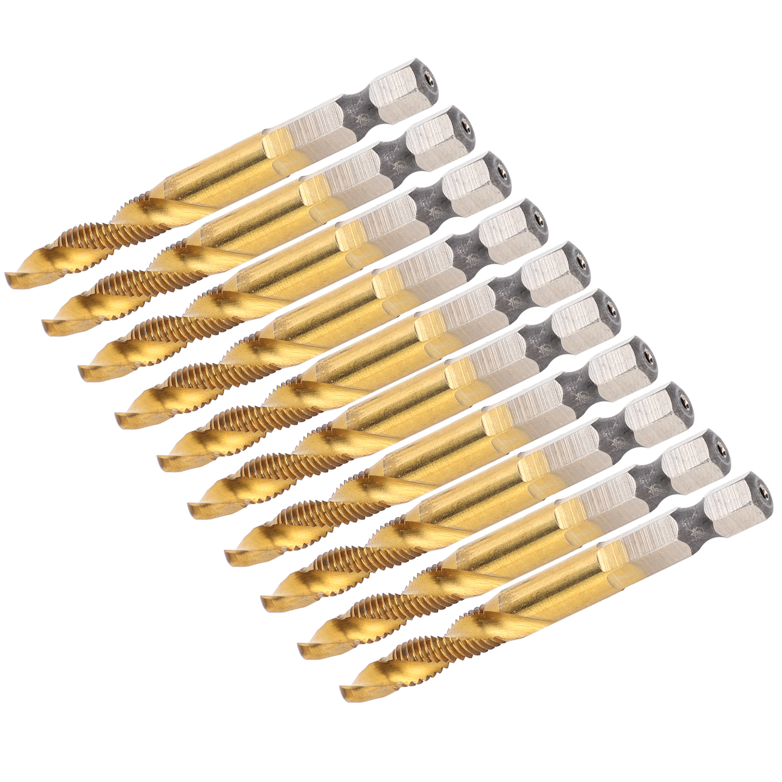 10 M6-sechskant-gewindebohrer – 5,0-mm-bohrer, Verbundbeschichtung, Spiralnut, Zubehör