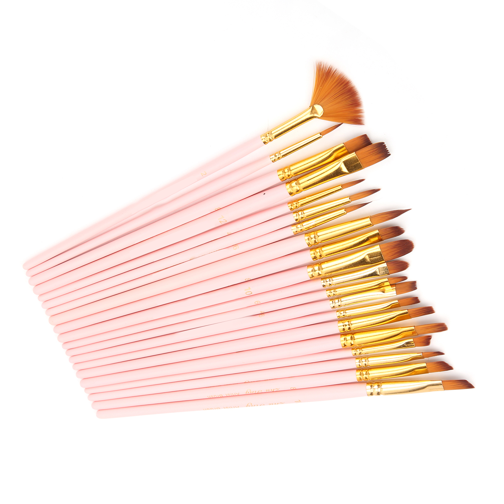 Set Mit 5 Verschiedenen Arten Von Multimodalen Nylonpinseln Für Öl-, Aquarell- Und Gouachemalerei (rosa Geschenk)