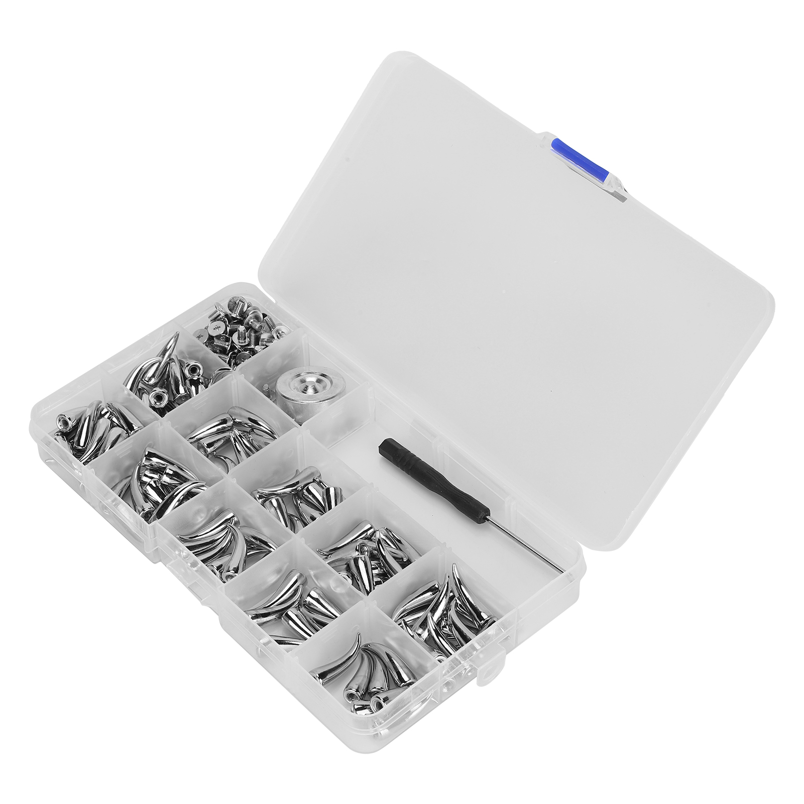 100-teiliges Punk-nieten-set Aus Einer Legierung Mit 3 Werkzeugen Und Lederzubehör Zum Basteln.