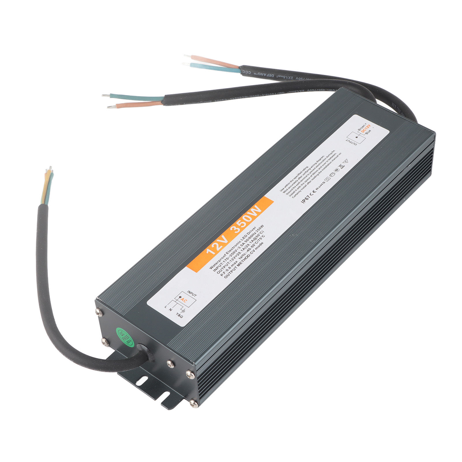Ultradünnes, Wasserdichtes, Kabelgebundenes Netzteil Für Ac170-250v 50/60hz 350w (dc12v) Led-schaltdimmer