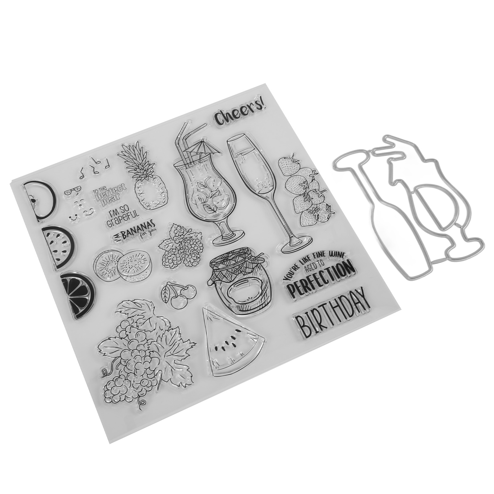 Dekoratives Stempelset Mit Einzigartigen Formen, Transparenter Prägeschablone Und Stanzform Für Scrapbooking Und Bastelarbeiten.
