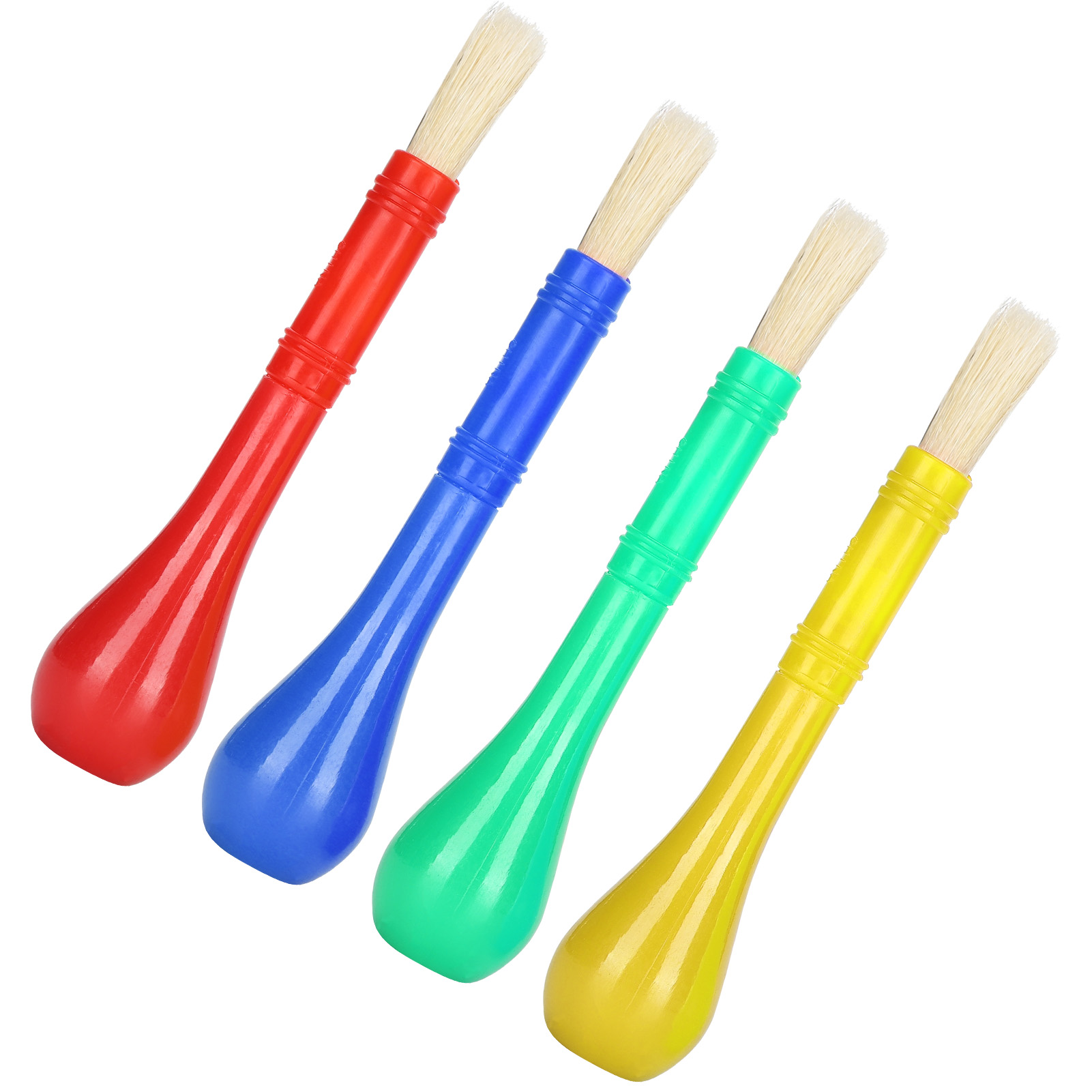 Set Mit 4 Kinderpinseln, Ideal Für Das Frühe Erlernen Der Öl-, Aquarell- Und Acrylmalerei.