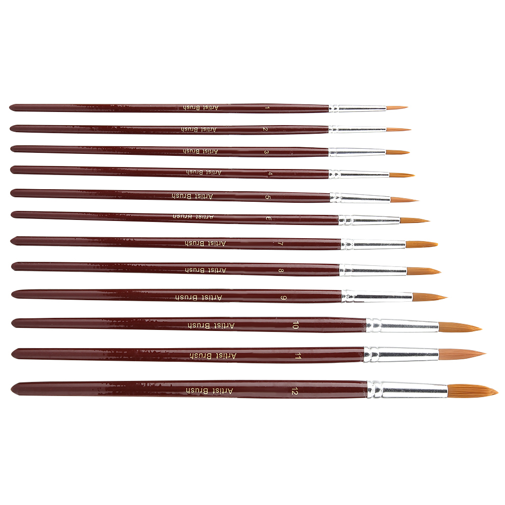 Set Mit 12 Nylon-aquarellpinseln (runde Spitze)