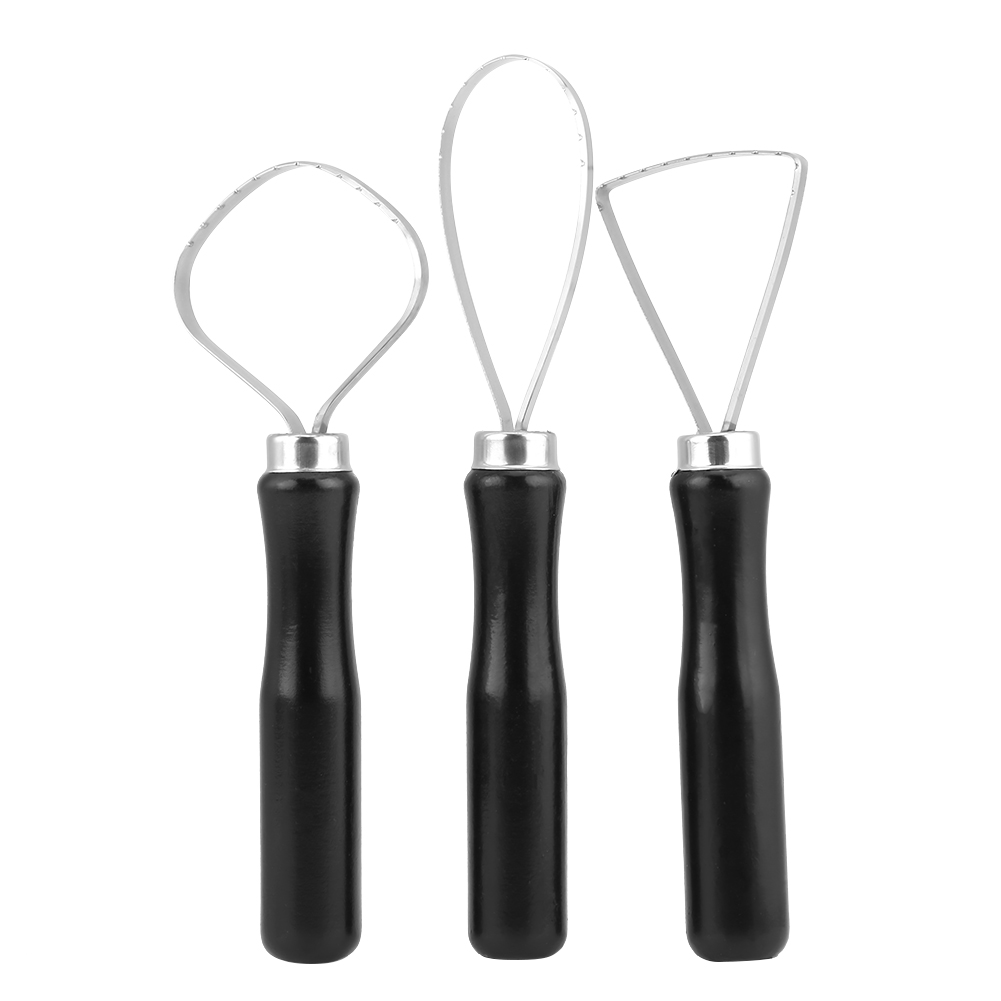 Set Aus 3 Schlaufenwerkzeugen Für Holzschnitzerei, Töpferei Und Tonbearbeitung Mit Flachem Stahldraht.