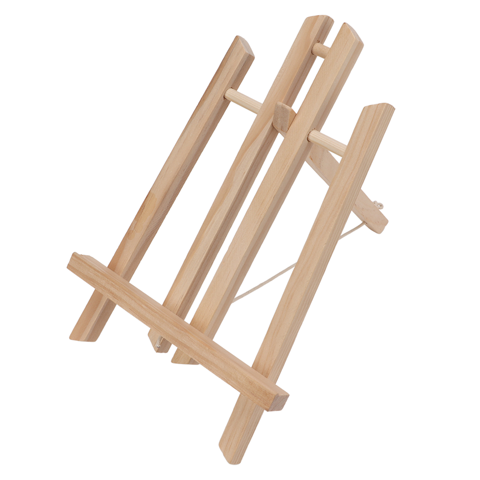 Kleine 30 Cm / 11,8 Zoll Staffelei Aus Holzfarbenem Kiefernholz Mit Integrierten Schrauben Und Trapezförmiger Halterung Zur Präsentation Von Tafeln.