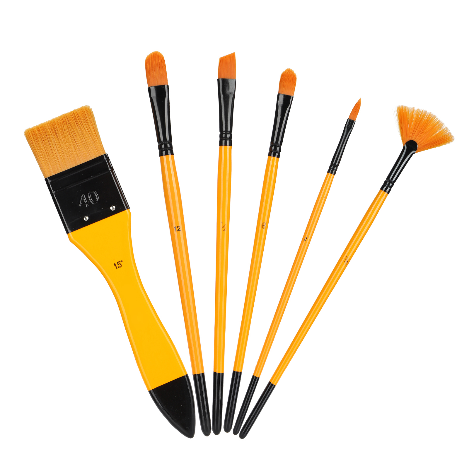 Set Mit 6 Ölpinseln, Nylonpinseln, Zubehör Für Acryl- Und Aquarellmalerei