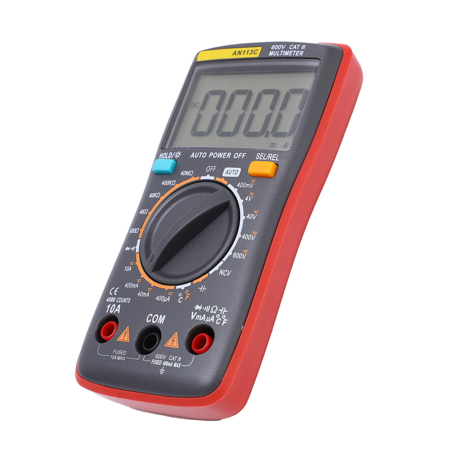 An113c Digitalmultimeter, Hohe Präzision, Abs, Verstellbarer Ständer, Hintergrundbeleuchtung, Rotes Industrie-handvoltmeter