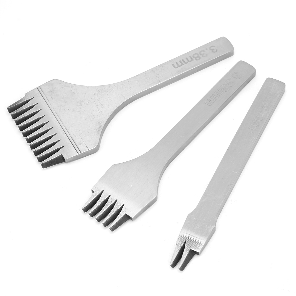 Handbetriebenes Lederlochwerkzeug, 3-teilig, 2,7/3,0/3,38/3,85 Mm (3,38 Mm) Meißel