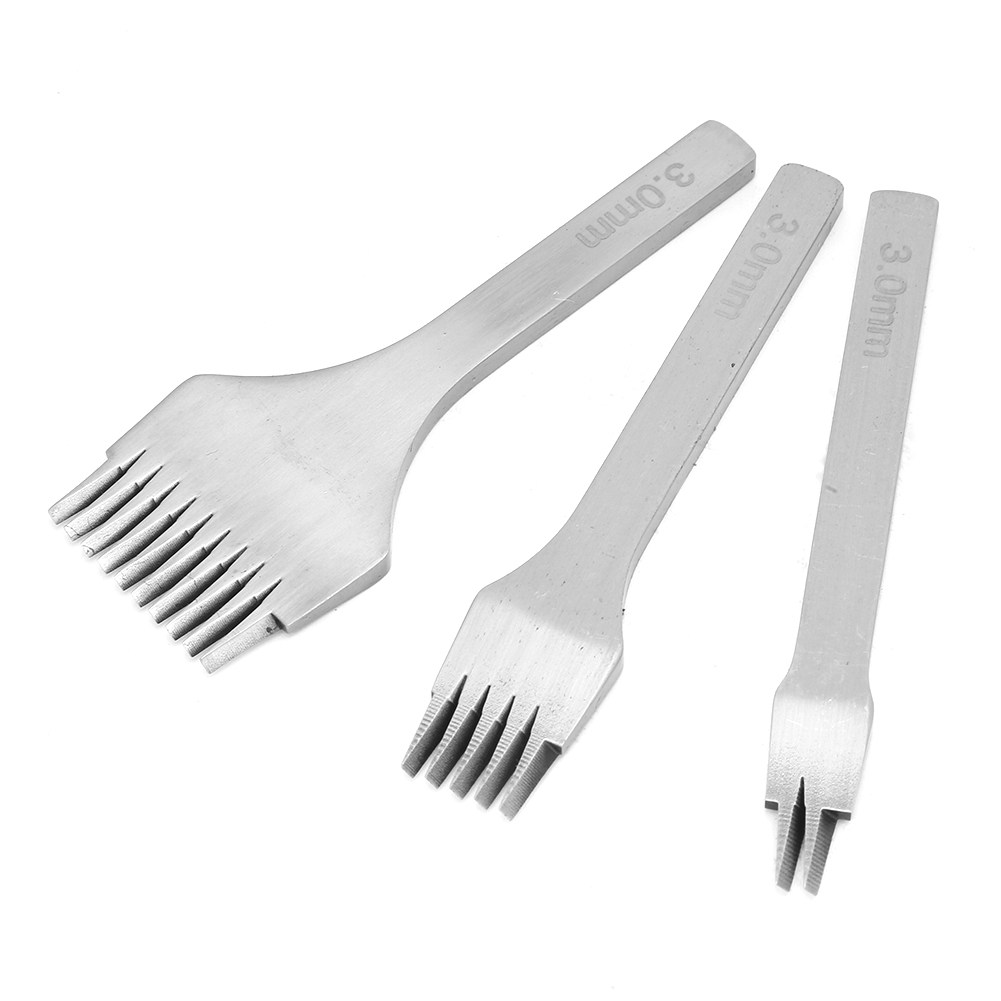 Handbetriebenes Lederlochwerkzeug, 3-teilig, 2,7/3,0/3,38/3,85 Mm (3,0 Mm) Meißel