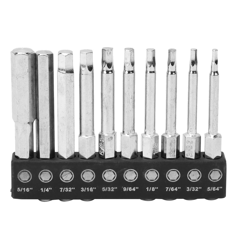 Packung Mit 10 Magnetischen Sechskantschraubendreherbits Bst-018, 60 Mm Länge