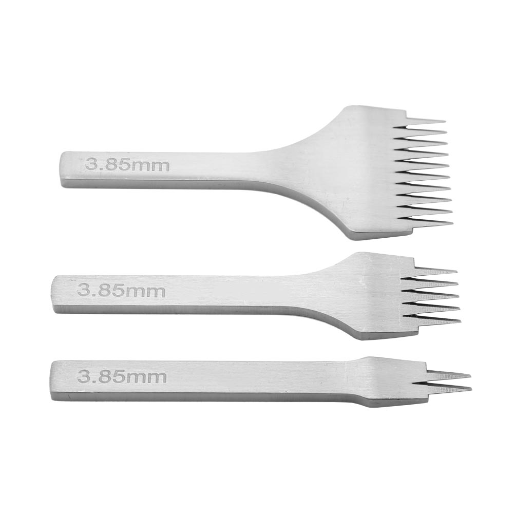 Set Aus 2/5/10 Weißen Stahlstanzwerkzeugen, Näh- Und Schnürscheren Für Die Lederverarbeitung (3,85 Mm)