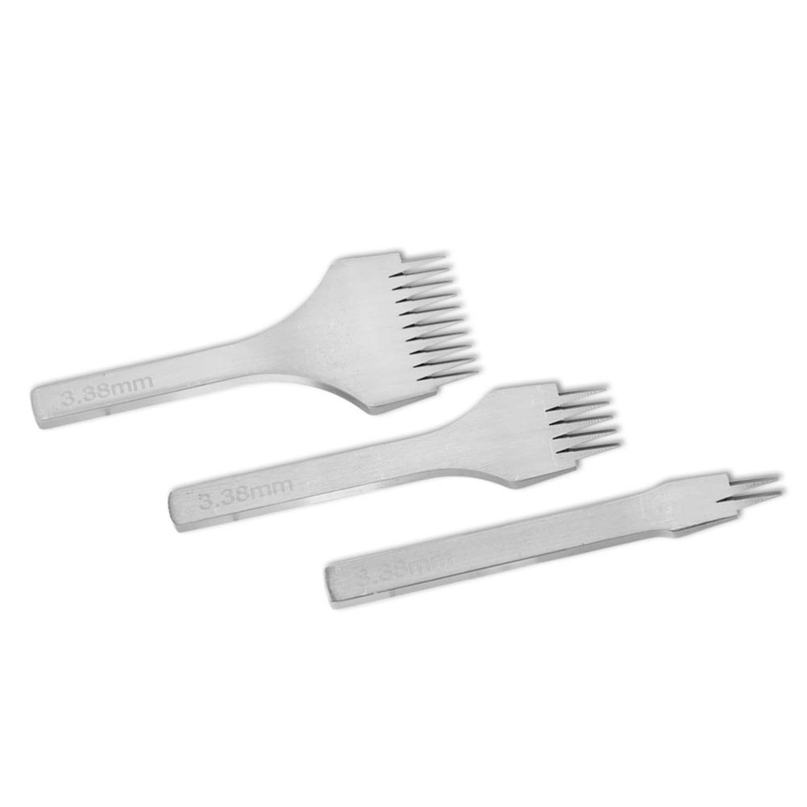 Set Aus 2/5/10 Weißen Stahlstanzwerkzeugen, Näh- Und Schnürscheren Für Die Lederverarbeitung (3,38 Mm)