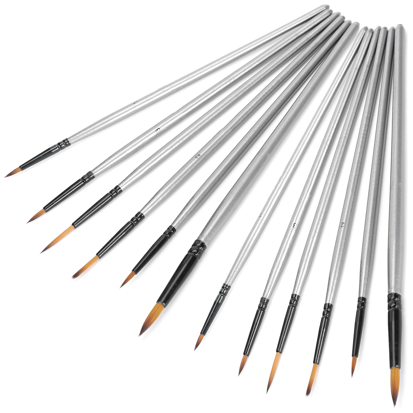 Set Mit 12 Aquarellpinseln Aus Nylon Und Wolle, Stift Mit Meißelspitze, Für Kunststudenten