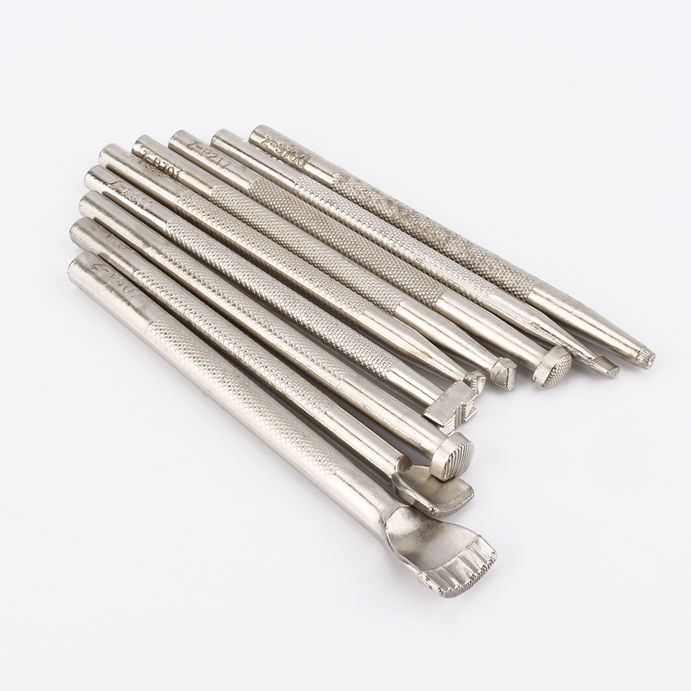 Set Aus 9 Werkzeugen Für Lederarbeiten, Sattlerei Und Lederverarbeitung (bastelwerkzeugstempel).