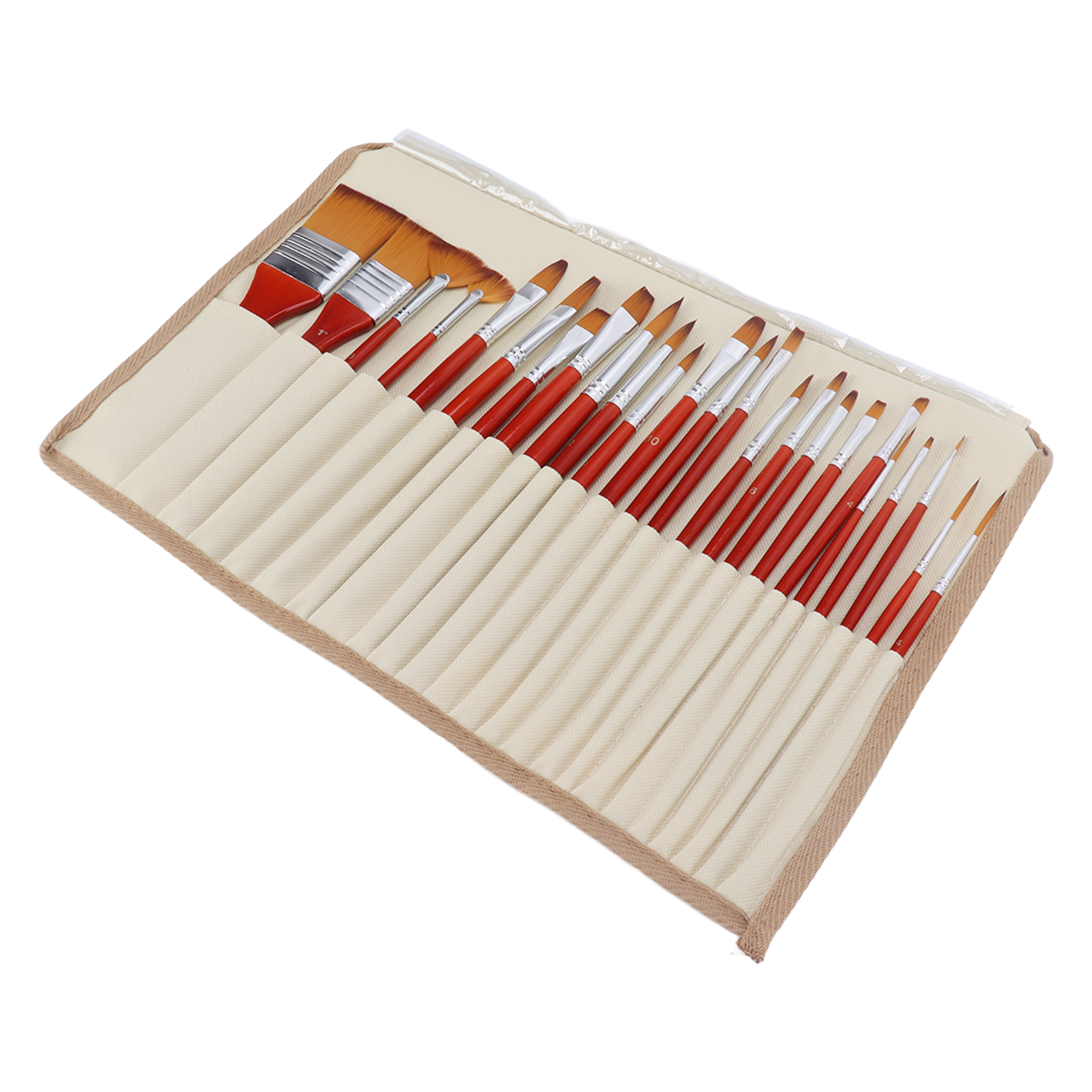 Set Mit 24 Künstlerpinseln, Nylonborsten, Holzgriffe, Geeignet Für Aquarell-, Acryl- Und Ölmalerei