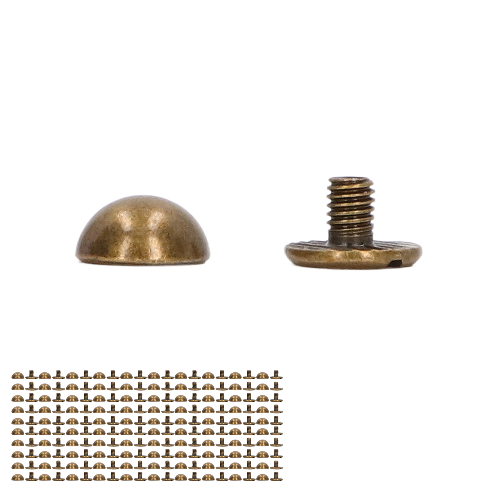 Set Mit 100 8-mm-ledernieten, Kleine, Tragbare, Runde, Pilzförmige Nieten Aus Harter, Galvanisierter Bronze.