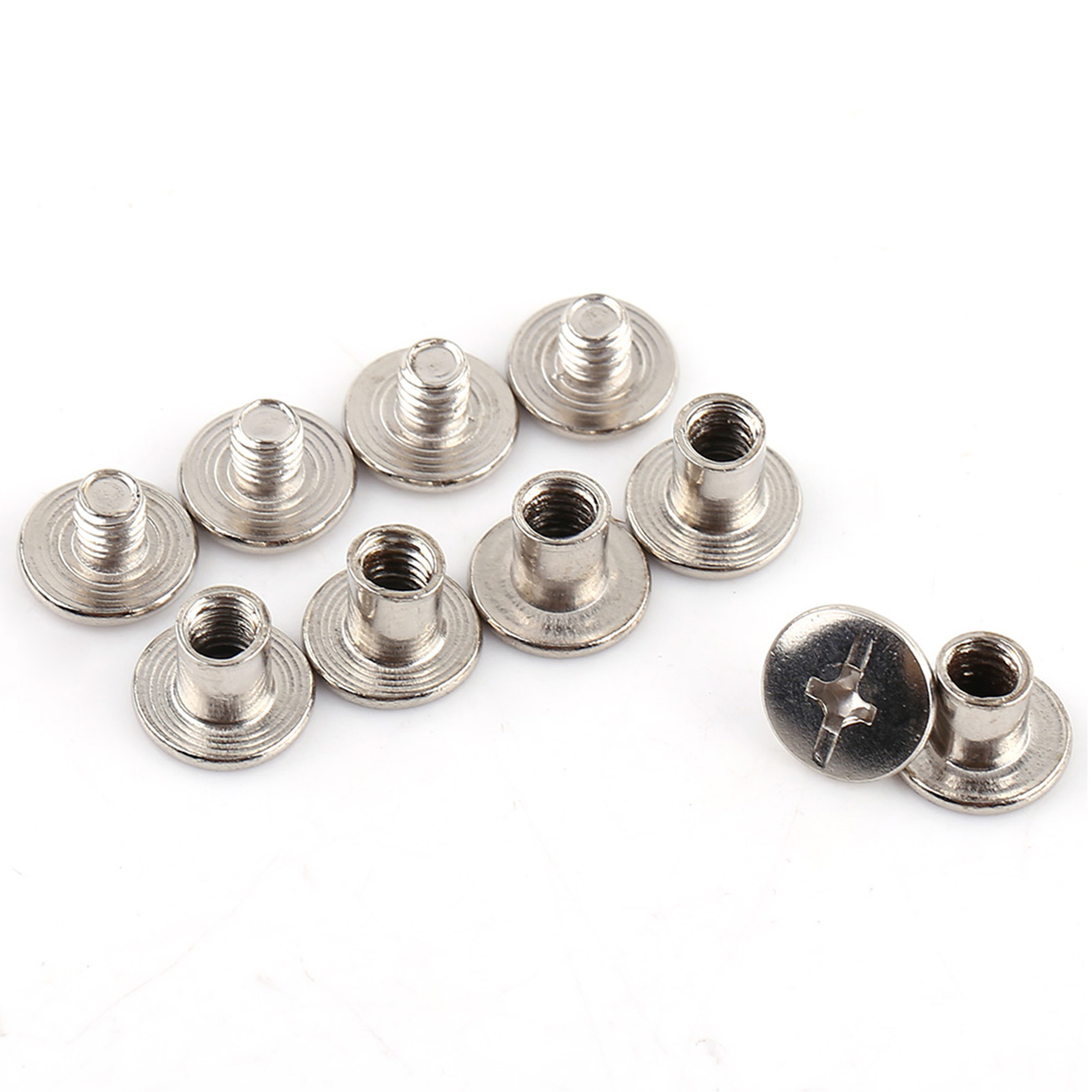 200 Vernickelte Chicago-schrauben Für Buchbinderei, Nieten, Fotoalben Und Lederwaren, M5 X 6 Mm