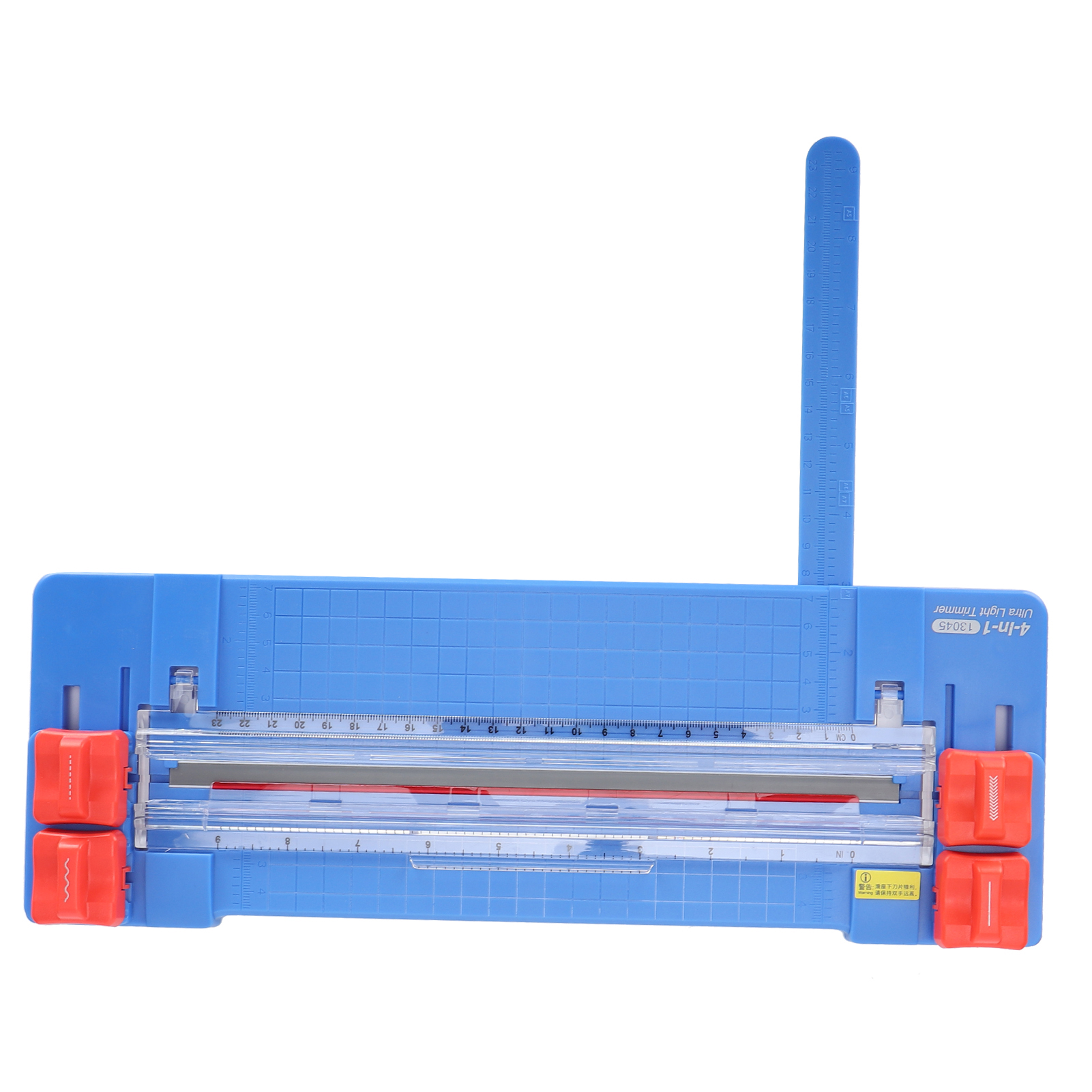 4-in-1 Rollenpapierschneider, Tragbar, Mit Faltvorlage Für Fotos, Gepunktete, Gerade Und Wellenförmige Linien (blau)
