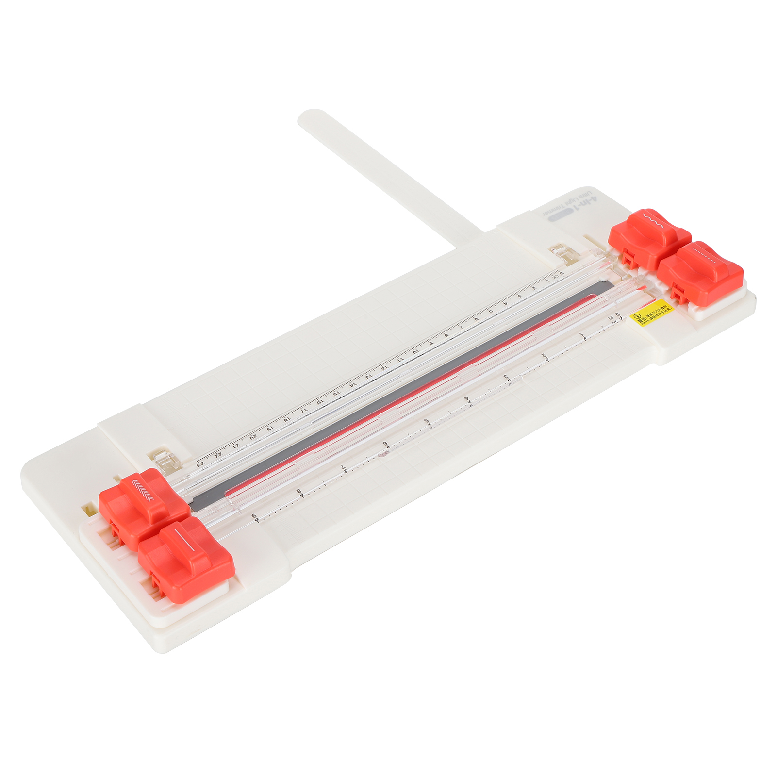 4-in-1 Rollenpapierschneider, Tragbar, Mit Gepunkteter, Gerader Und Wellenförmiger Faltschablone (weiß).