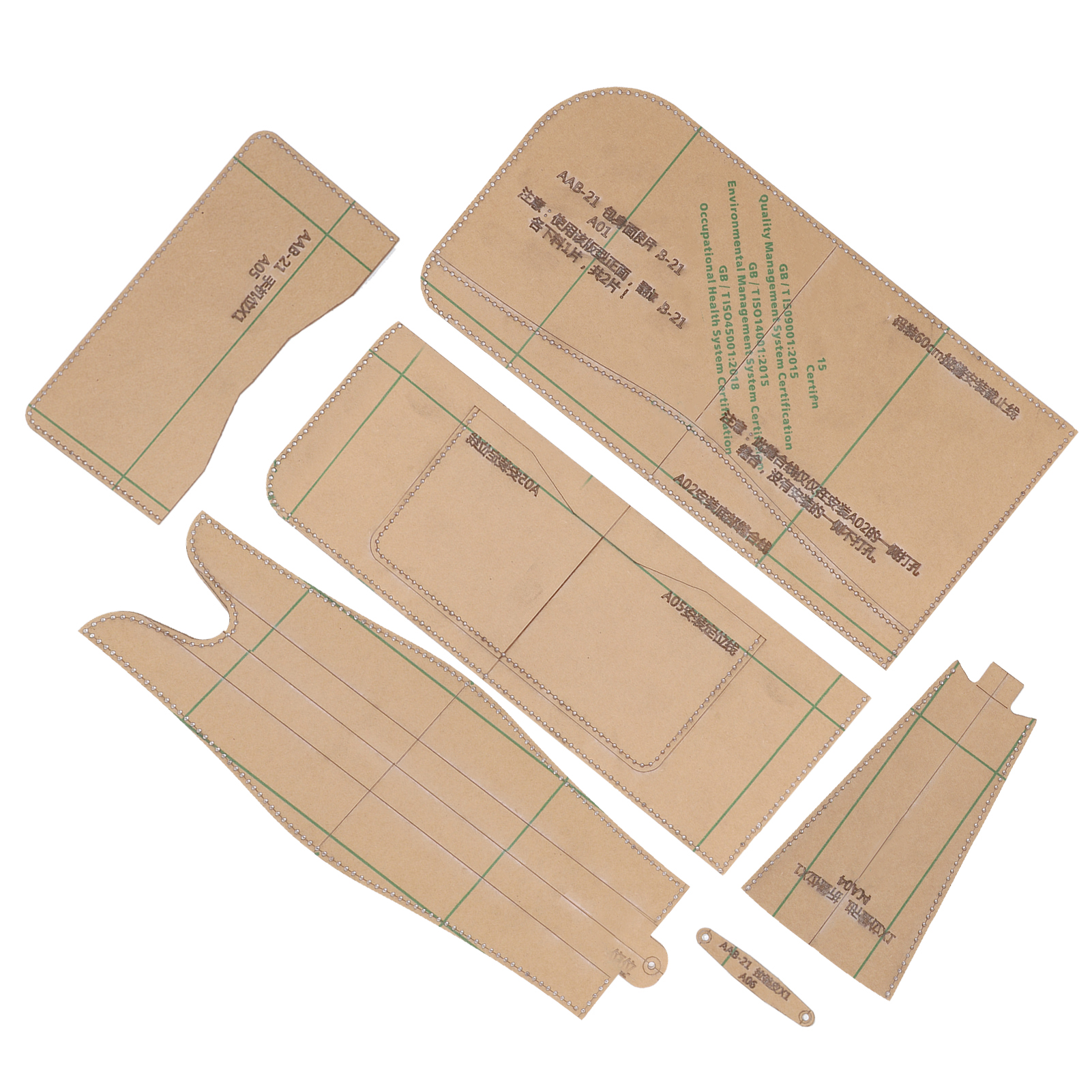 6 Acryl-schablonen Für Handtaschen Und Beutel, Diy-werkzeuge Zur Herstellung Von Lederschnittmustern.