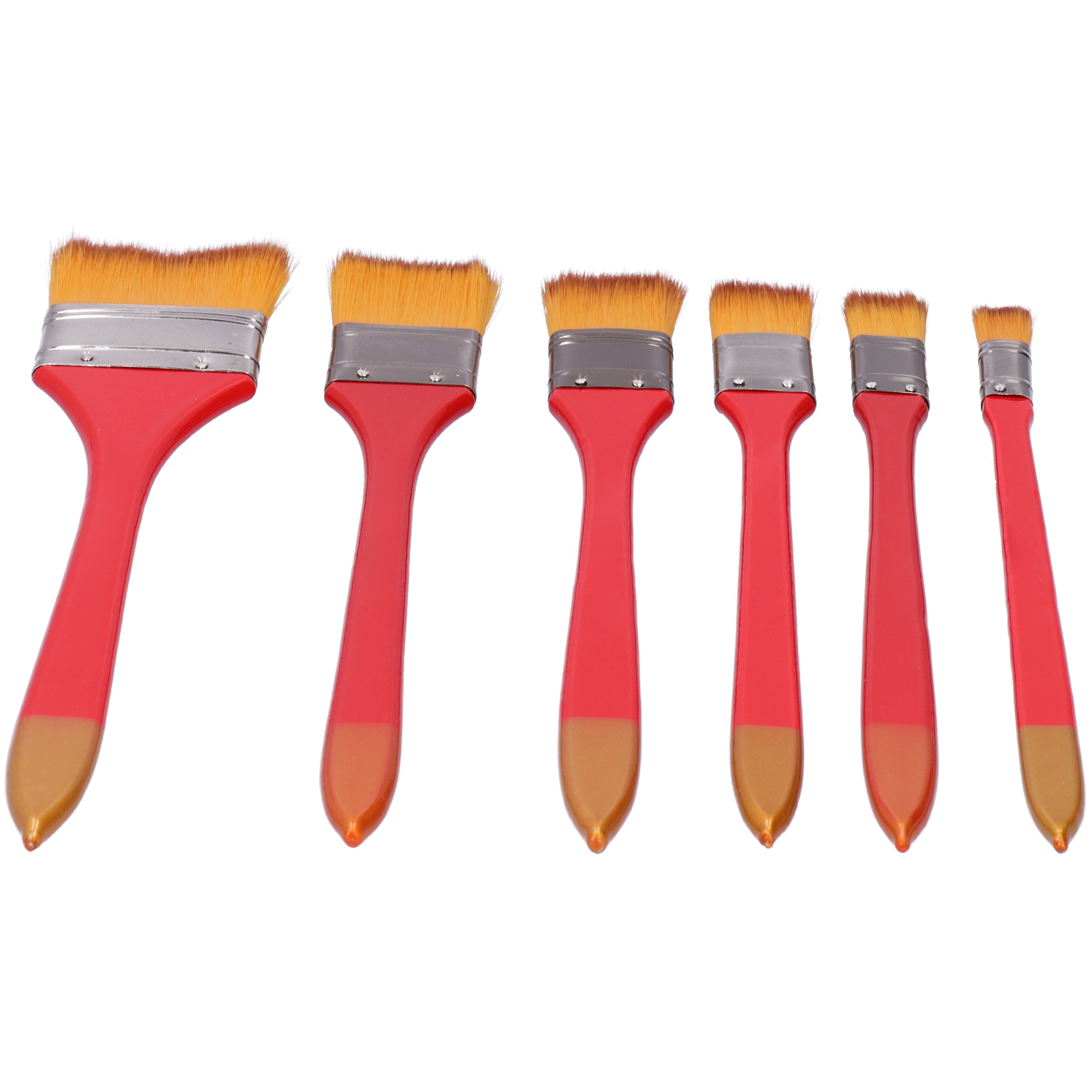 Set Mit 6 Flachen Nylonpinseln, Speziell Für Öl- Und Acrylmalerei Entwickelt, Professionelles Werkzeug, Rot