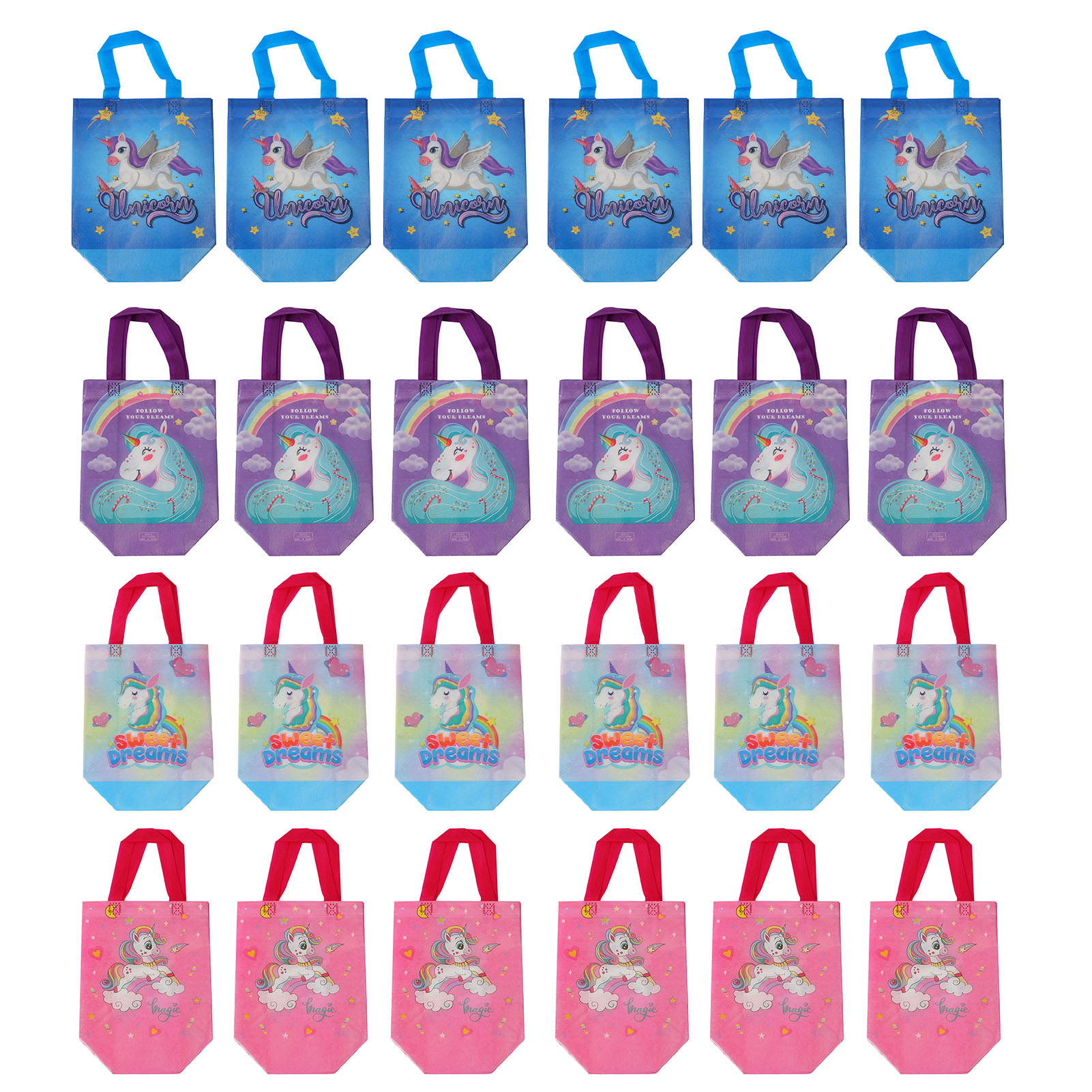 Set Mit 24 Geschenktüten Mit Cartoon-motiven Aus Vliesstoff, Perfekt Für Kindergeburtstage Und Feste.
