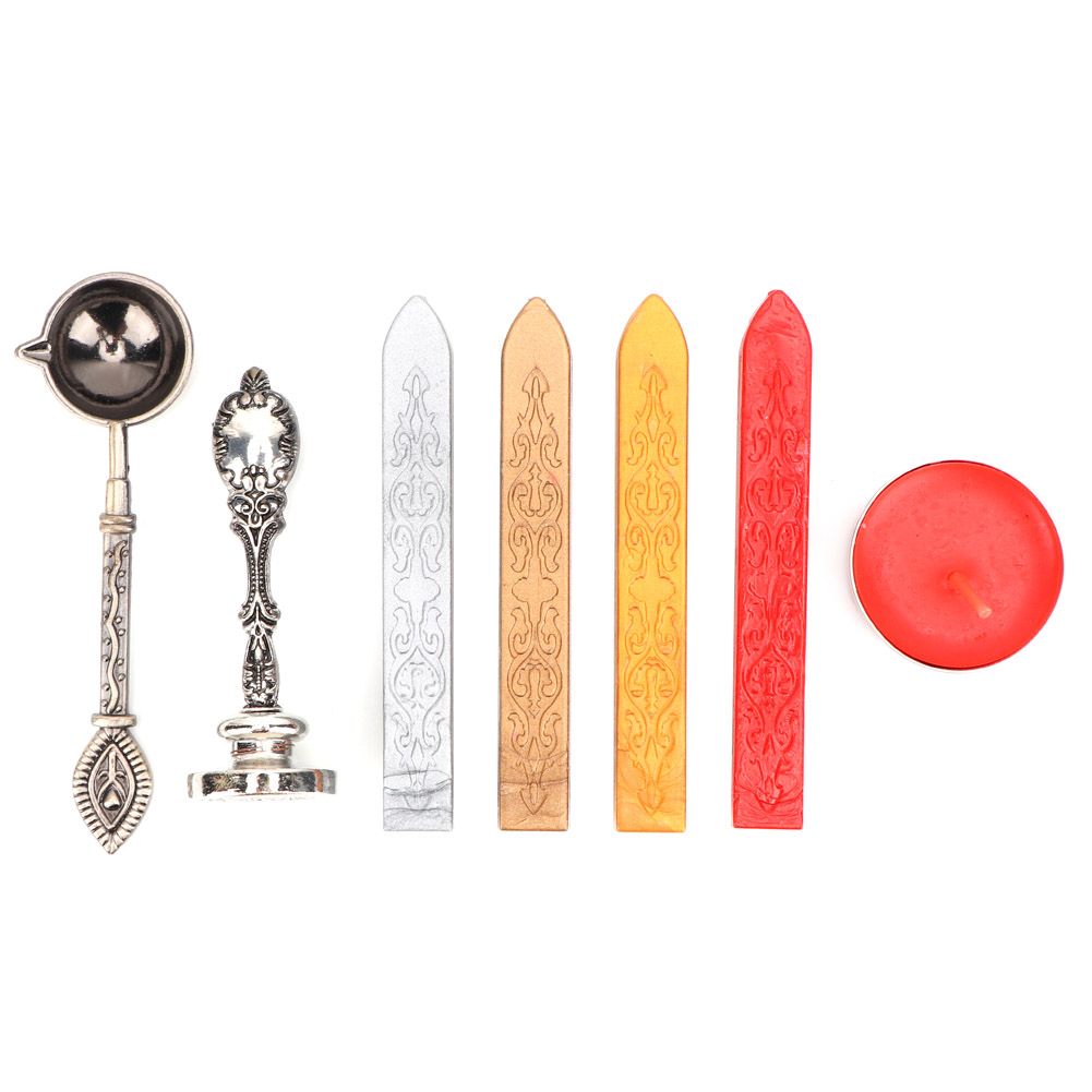 Klassisches Vintage-siegelwachsstempel-set, Diy-wachsstreifen, Wachsabzeichen, Siegelwachsstempel-zubehörset