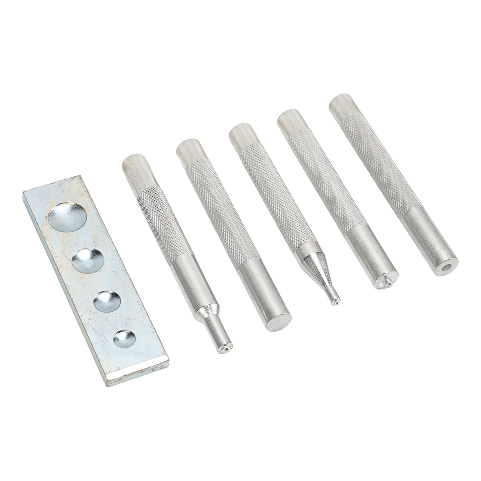 Setzset Für Druckknöpfe (5-teilig) Mit Stanzmatrize Und Basis Zum Setzen Von Druckknöpfen.
