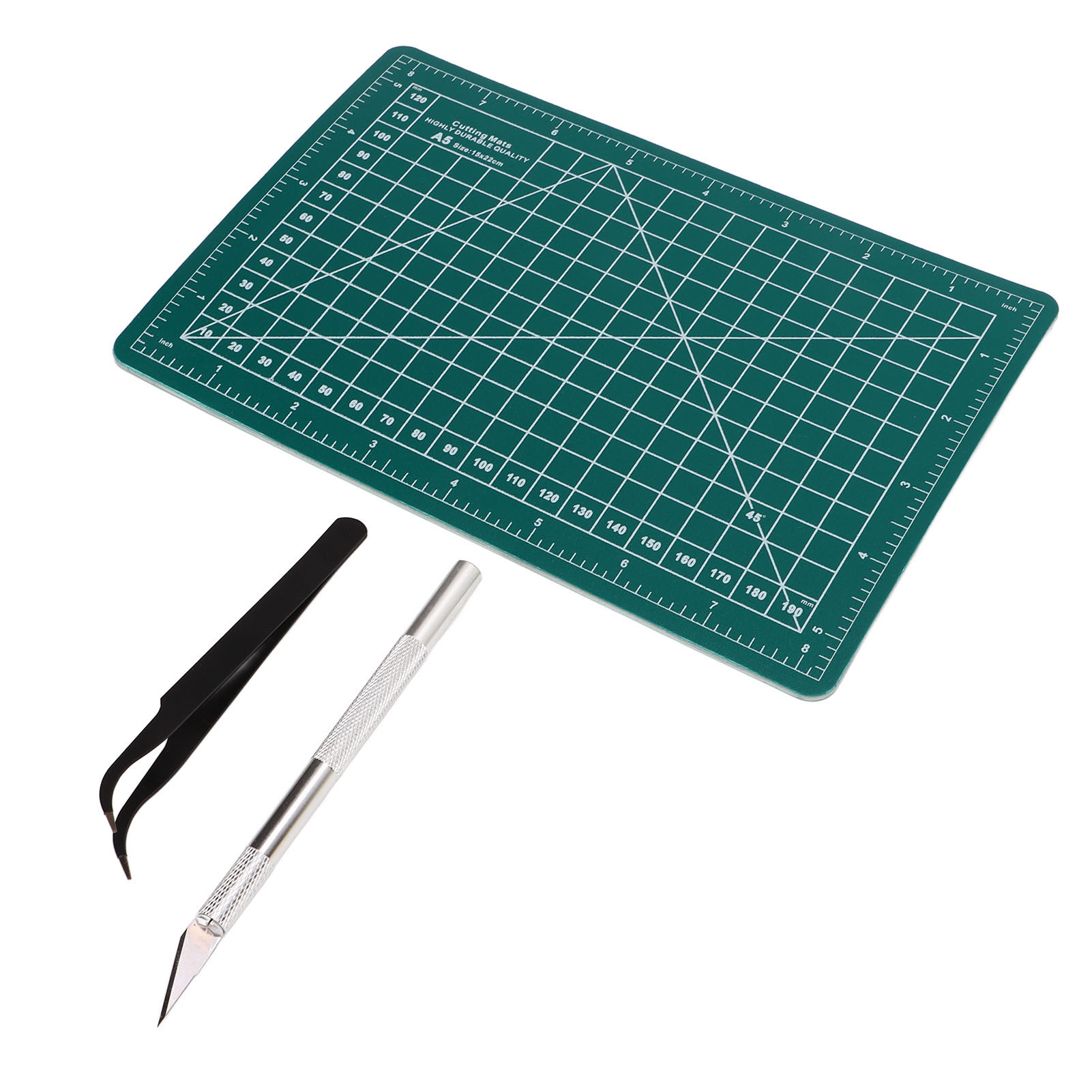 Präzisionsmesser Und Schneidematte Im A5-format, Wasserfest, Mit Stahlklinge, Selbstheilend Und Vielseitig Einsetzbar, Mit Pinzette.