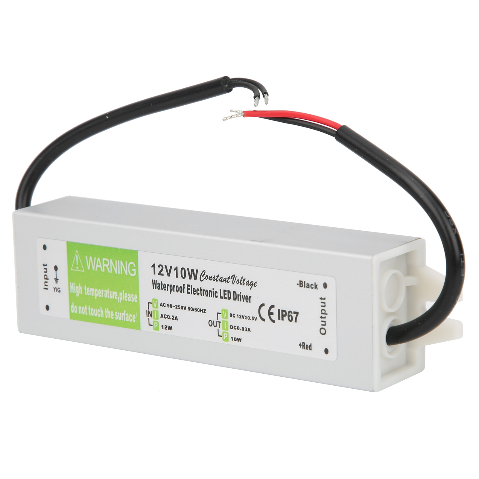 Professionelles, Wasserdichtes 10-w-led-netzteil, Wechselstrom 90–250 V (50/60 Hz), Gleichstrom 12 V
