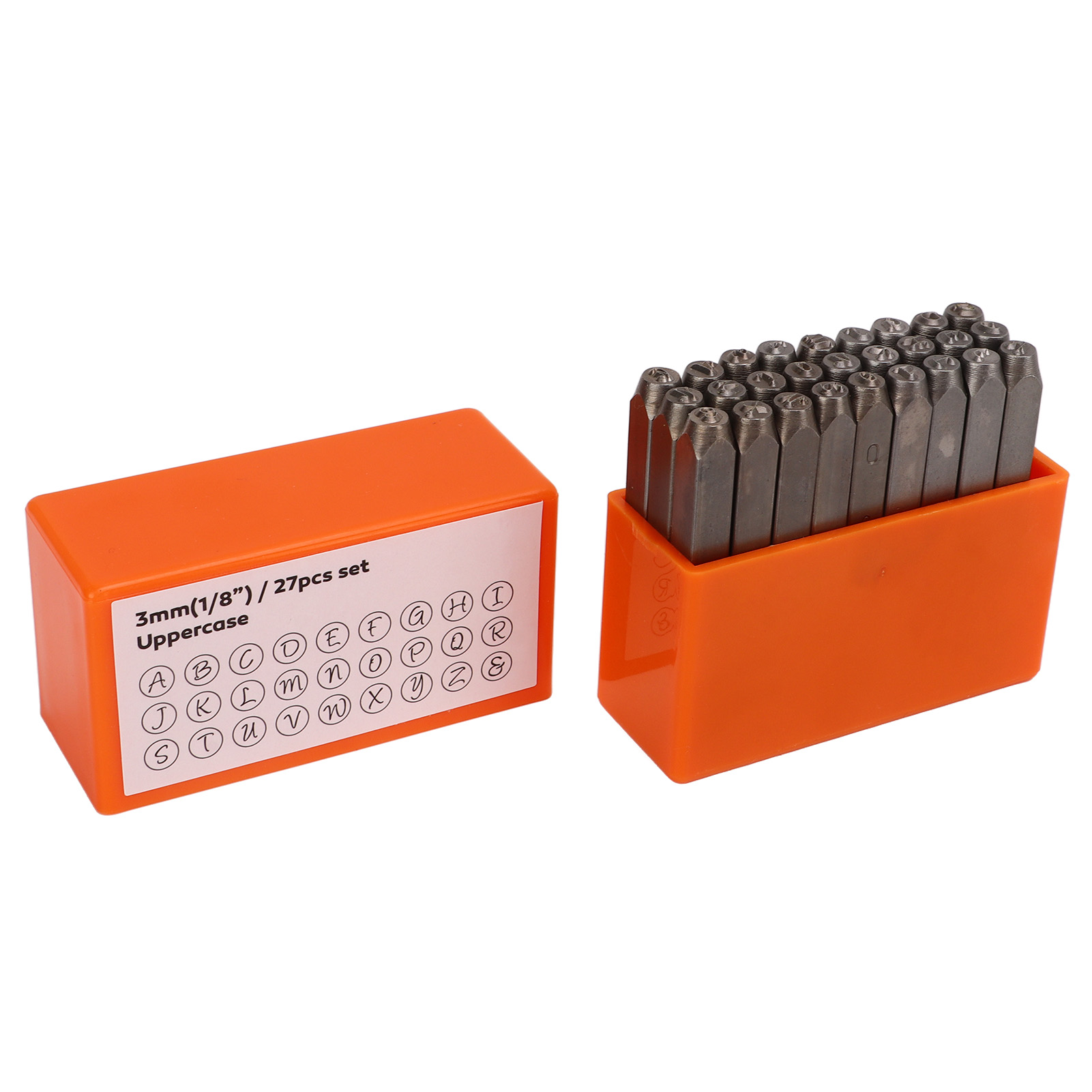 Set Aus 27 Professionellen Metallstempeln Aus Hochkohlenstoffhaltigem Stahl, Zahlen- Und Buchstabenstempel Für Schmuck Und Leder, Mit Aufbewahrungsbox.