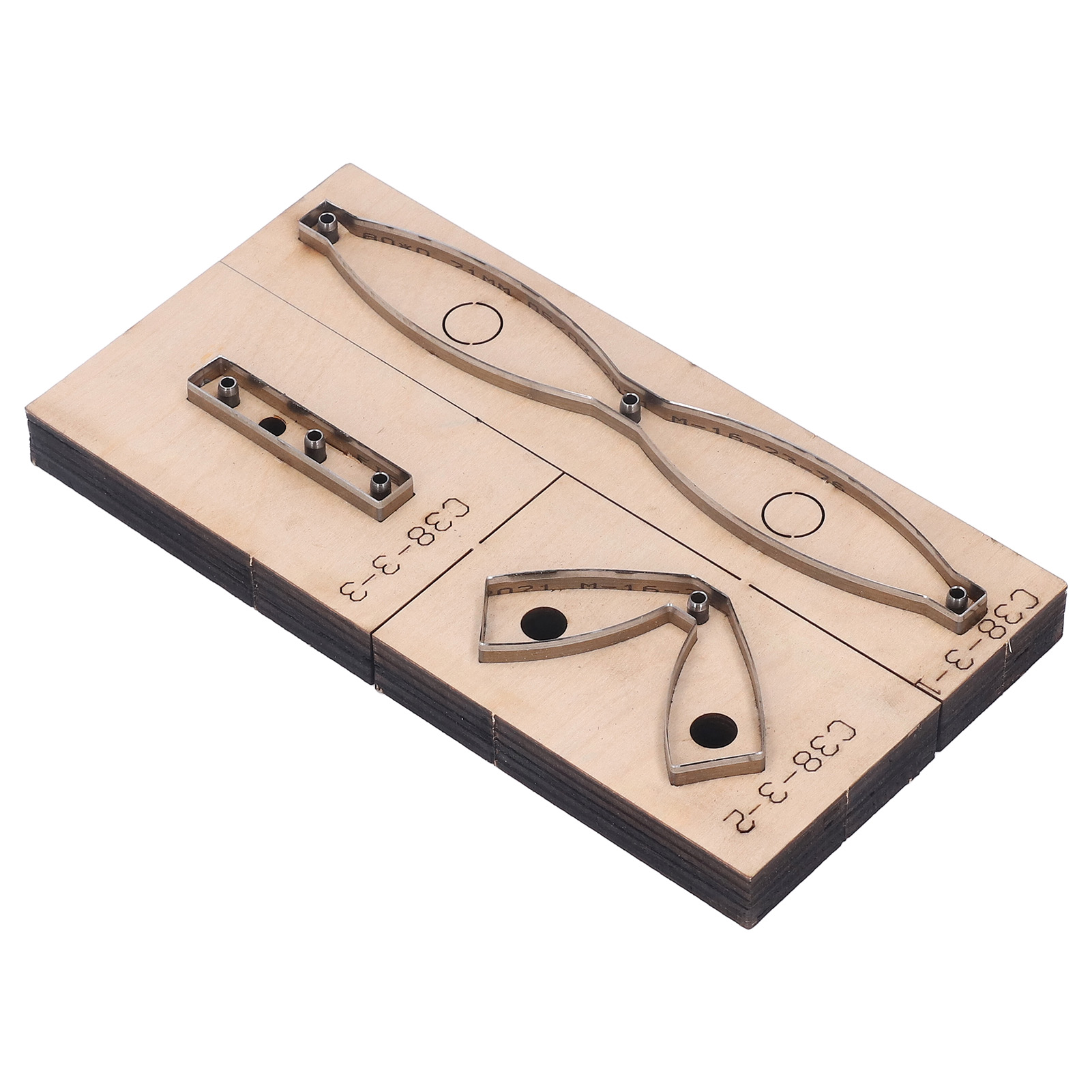 Stanzformen Für Leder Und Metall, 3 Formen, Hohe Härte, Scharfe Kanten, Wiederverwendbar, Mit Holzsockel Für Diy-projekte