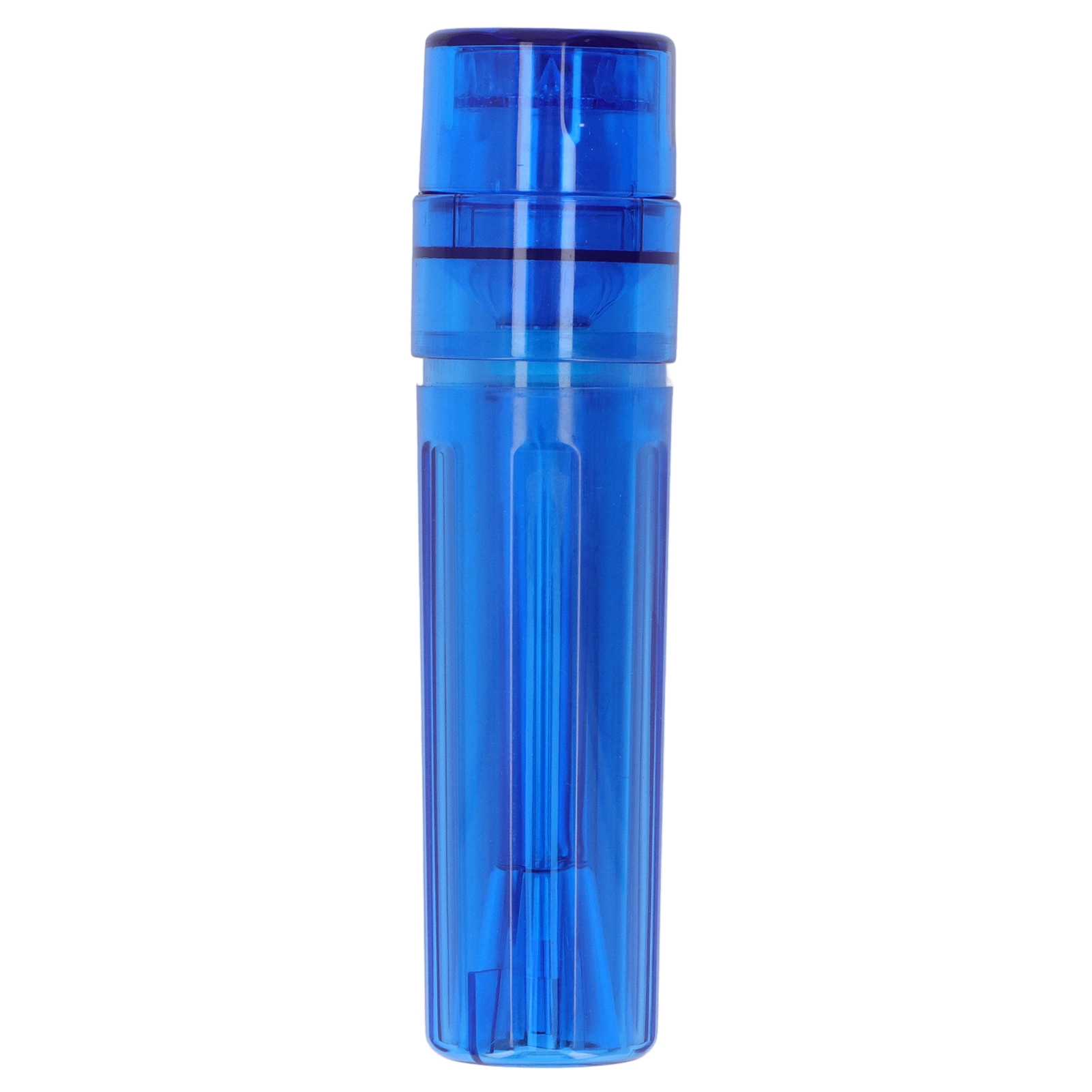 Tragbarer, Abwaschbarer, Transparenter Kräutergrinder Mit Abnehmbarem Kegel, Blau