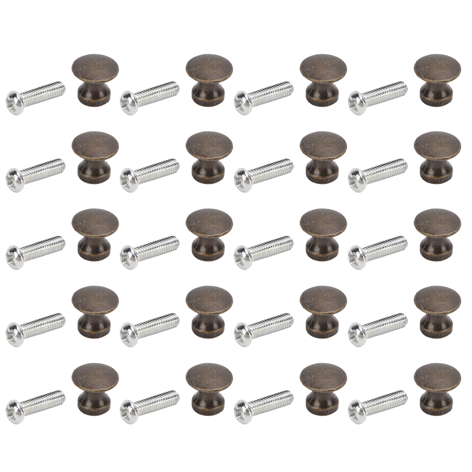 Packung Mit 20 Einfachen Griffen Aus Zinklegierung, 12 X 11 Mm, Für Schmuckkästchen Und Schubladen, Runder Kopf, Bronzegrüne Farbe.