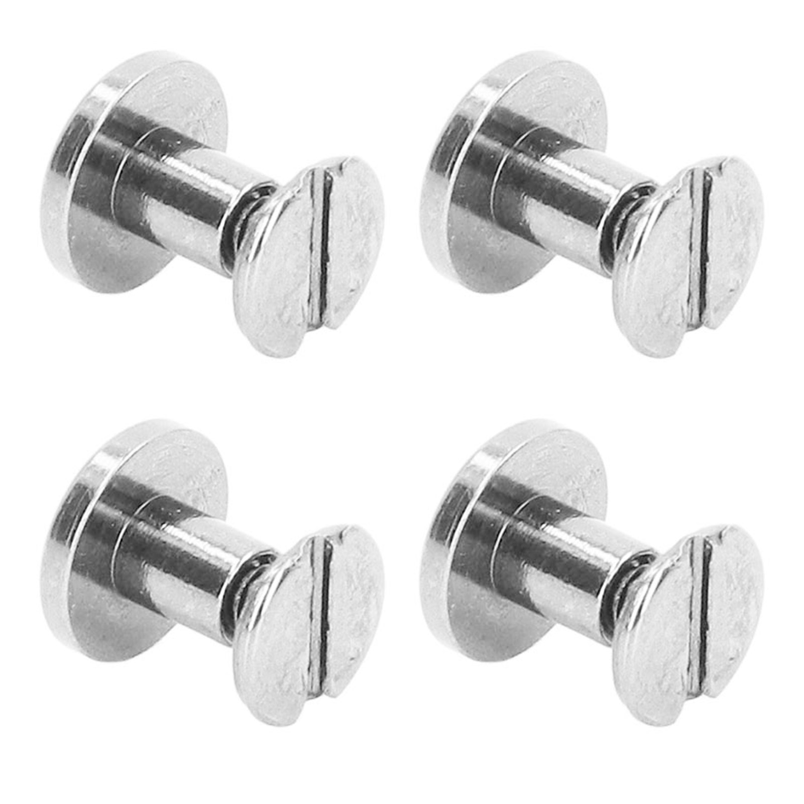 Packung Mit 100 Chicago-metall-bindeschrauben, Galvanisiertes Messing, Runder Flachkopf, Gewölbte Oberfläche, Nieten Für Leder Und Diy-projekte, 9 X 5 Mm, Silberfarben