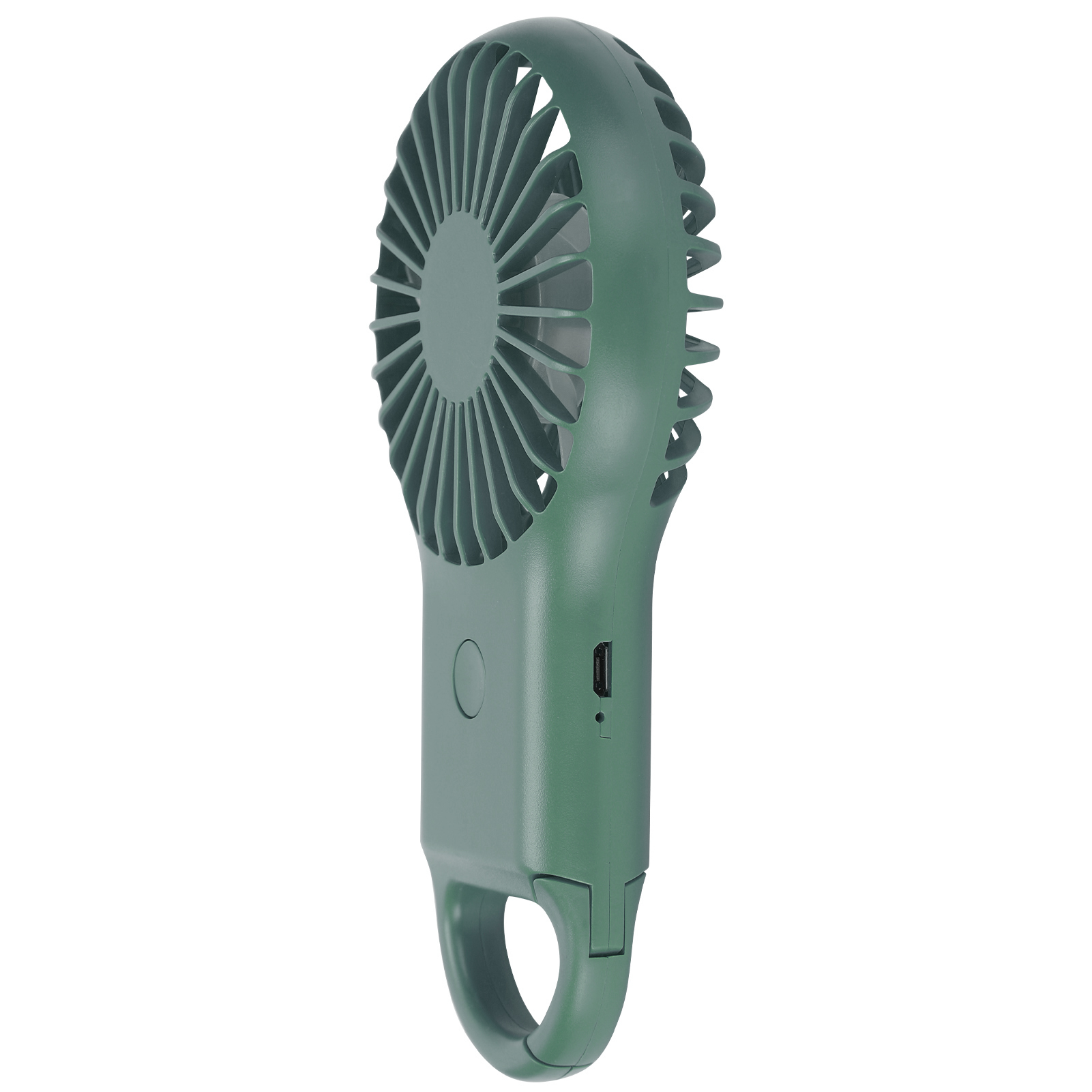 Tragbarer, Per Usb Aufladbarer Ventilator, 3 Geschwindigkeitsstufen, Mini-ventilator Mit Karabinerhaken, Olivgrün