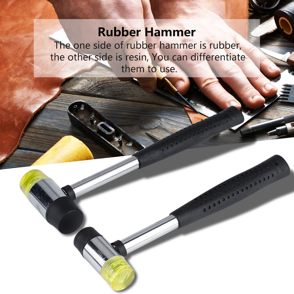Doppelseitiger Kunststoff-handhammer, Werkzeug Aus Gummi Und Leder (25 Mm X 30 Mm)