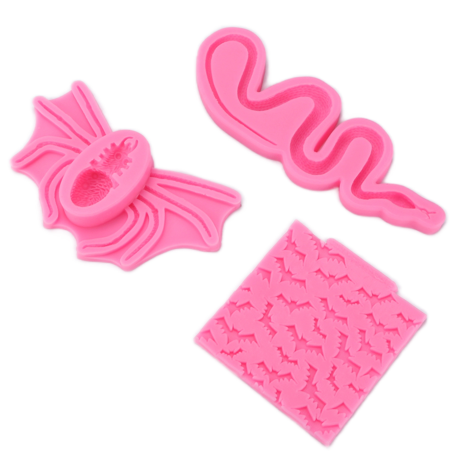 3er-set Silikonformen Für Halloween: Schlange, Spinne, Fledermaus, 3d. Antihaftbeschichtete Kuchenformen, Langlebig Und Praktisch, Perfekt Zum Backen Von Selbstgemachten Backwaren.