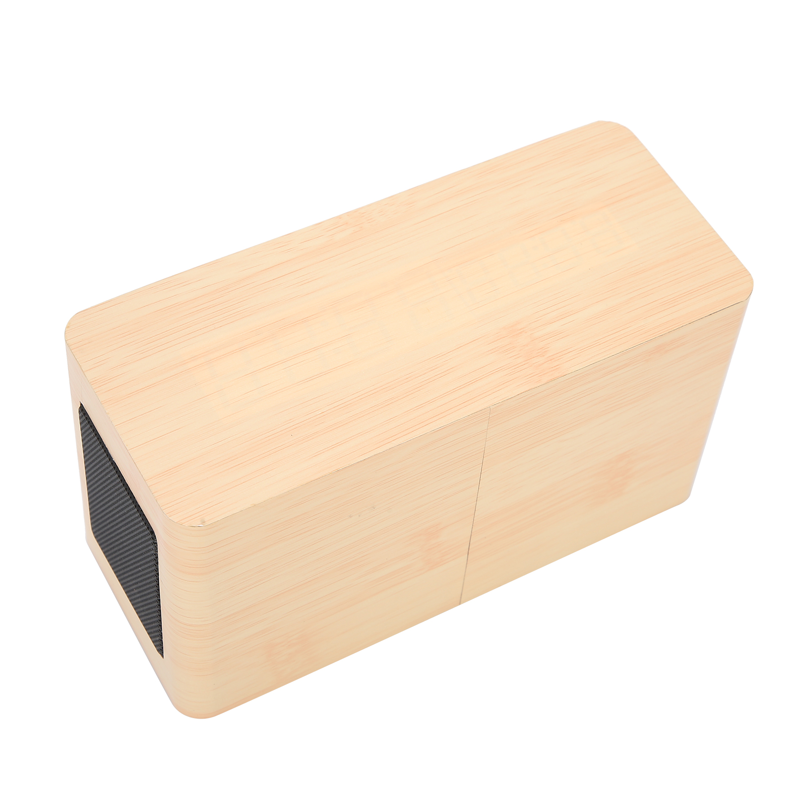 Mini-multifunktionslautsprecher Aus Gelbem Holz Mit Alarm Und Rotem Licht, 2000 Mah, Drahtloser Bluetooth- Und Weckerfunktion.