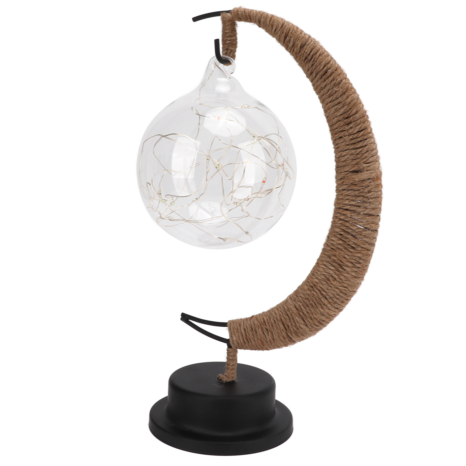 Farbige Led-mondkugel-modellierlampe, Geschmiedetes Hanfseil, Elegant Und Langlebig, Mondförmiges Licht