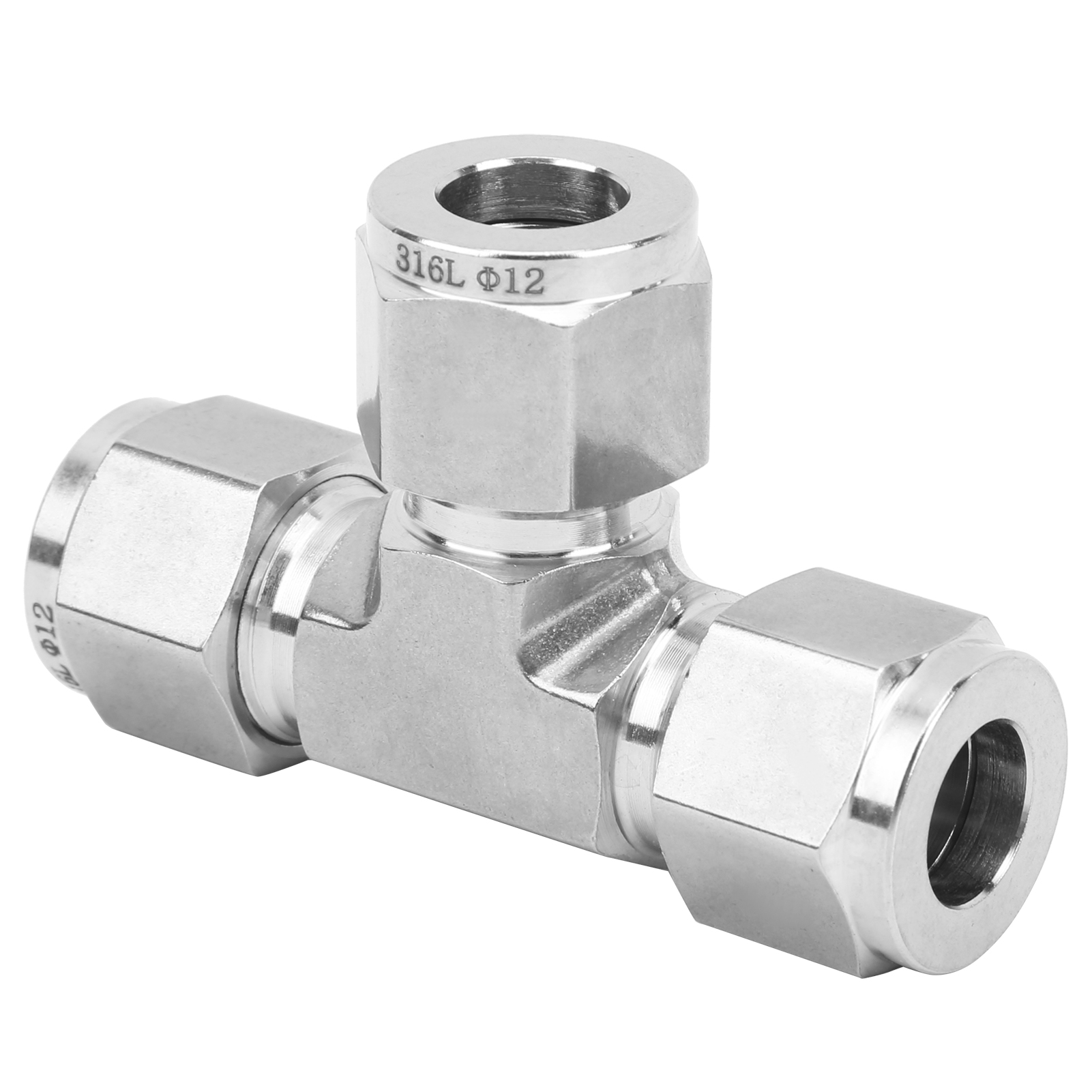 Kompressions-t-stück, Gleicher Durchmesser, Aus Warmgeschmiedetem Edelstahl 316 Ss-600-3ф12