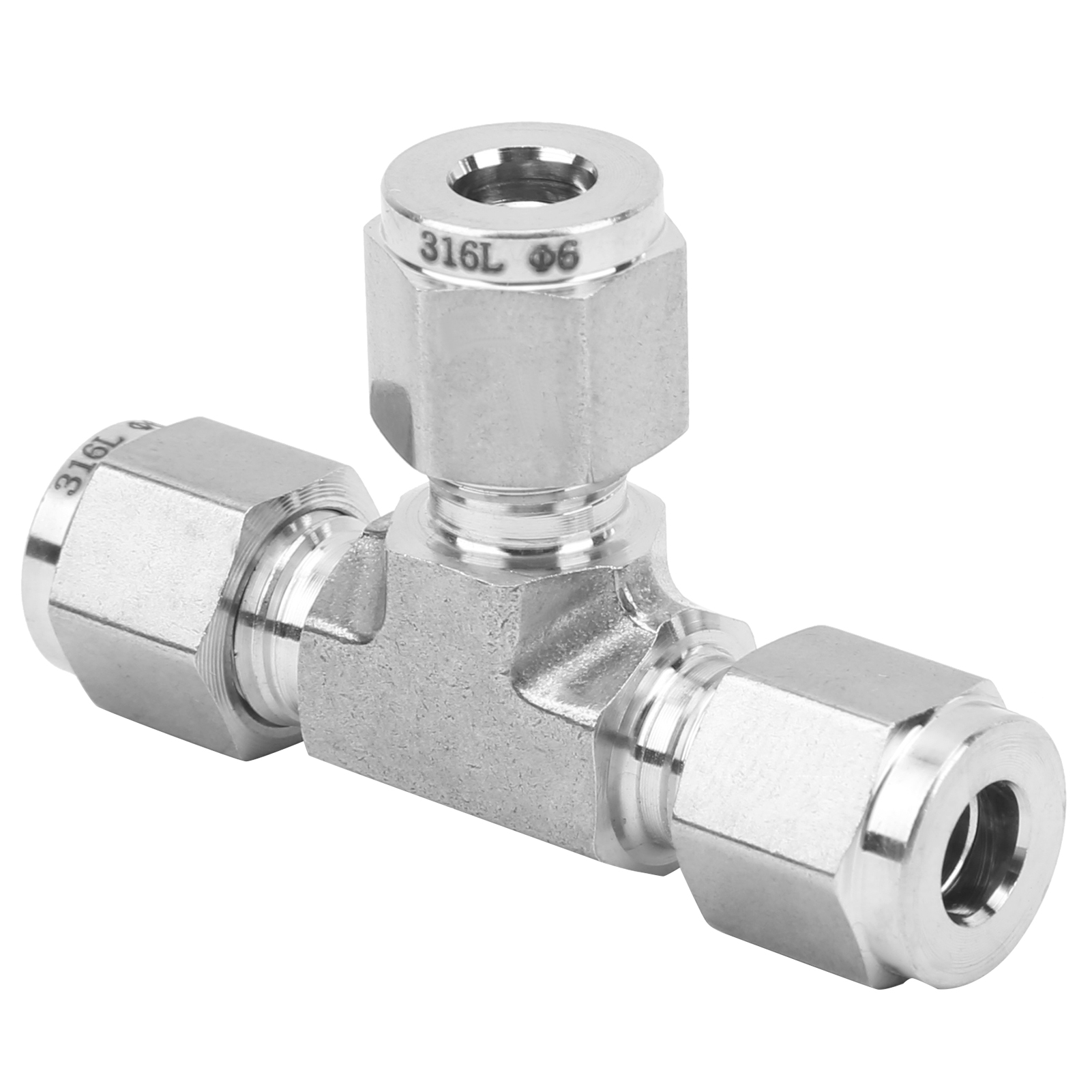Kompressions-t-stück, Gleicher Durchmesser, Aus Warmgeschmiedetem Edelstahl 316 Ss-600-3ф6